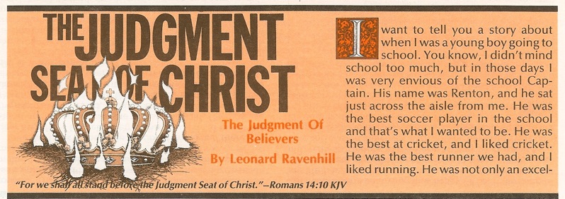one eye on the judgment seat of christ lenard ravenhill
